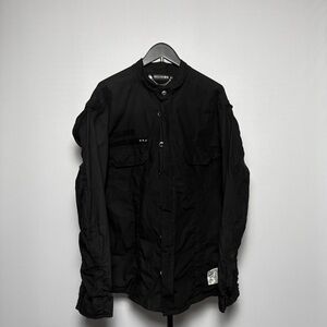 Religion Men's Black Utility Overshirt Jacket Size L 100%Cotton Nylon Cargo Goth